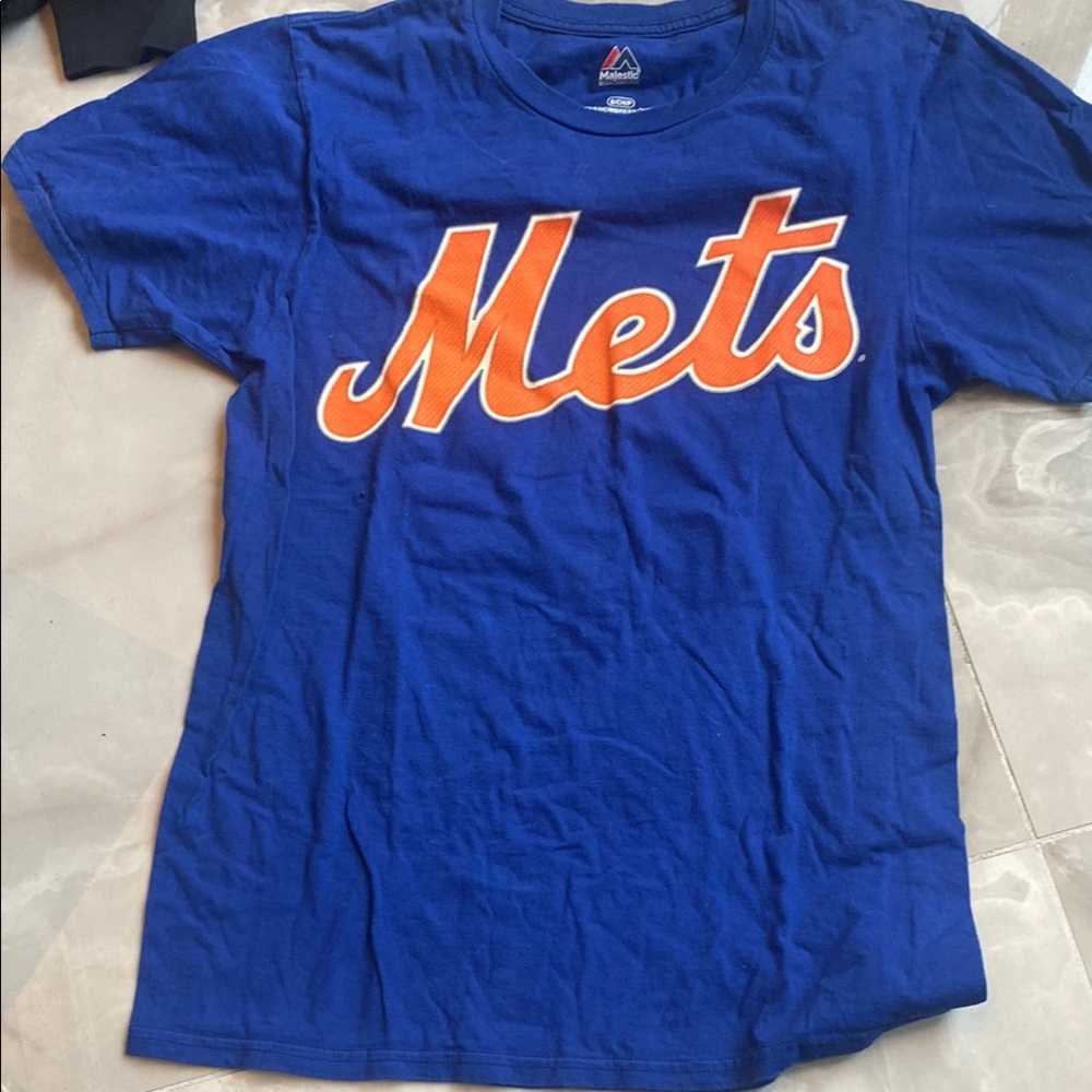 Majestic Blue and Orange Mets Jersey Shirt